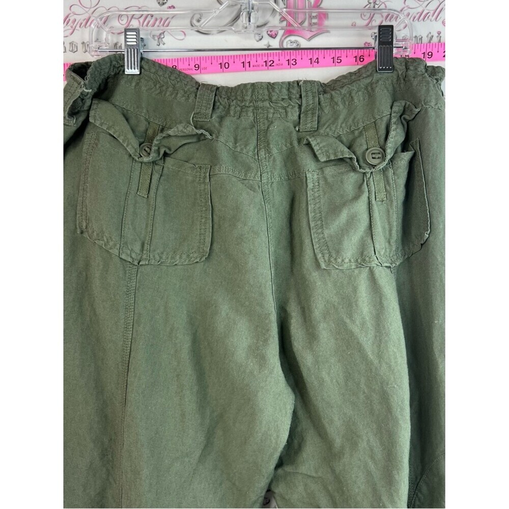 MXM cargo pants military green pockets Olive Green Boot-Cut Cargo Pants - Picture 7 of 12